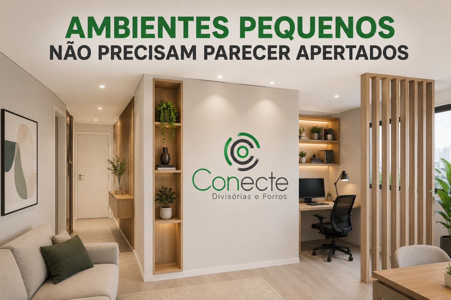 Ambientes pequenos não precisam parecer apertados: soluções inteligentes com drywall